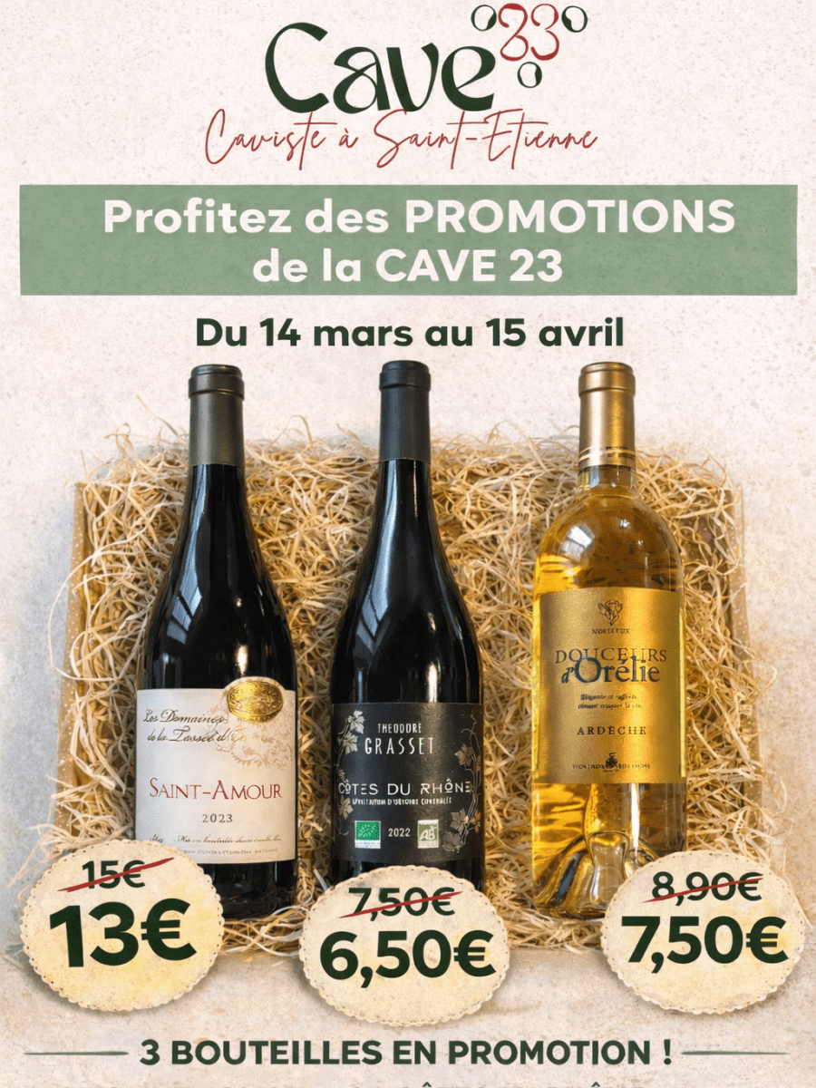 Cave 23 : profitez de promotions sur trois vins jusqu&rsquo;au 15&nbsp;avril